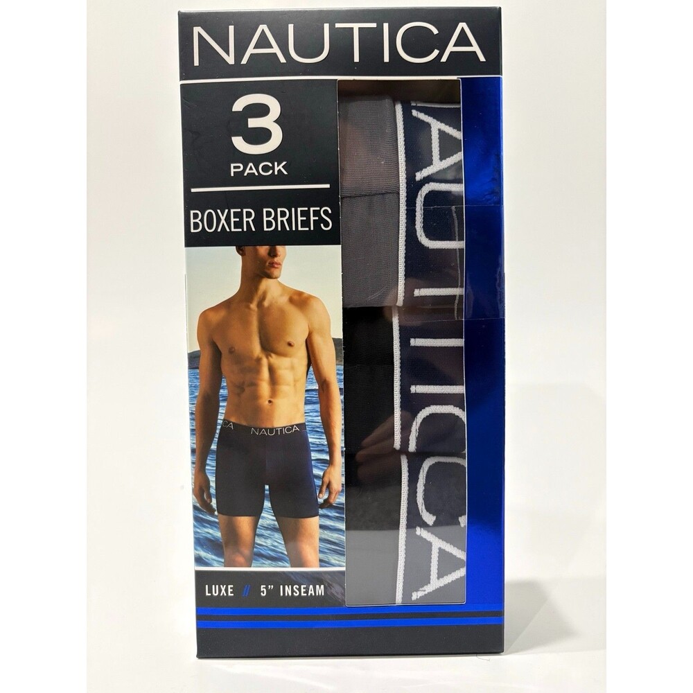 Nautica Luxe Boxer Briefs Men’s Medium 32-34 3 Pack Modal Stretch NIB